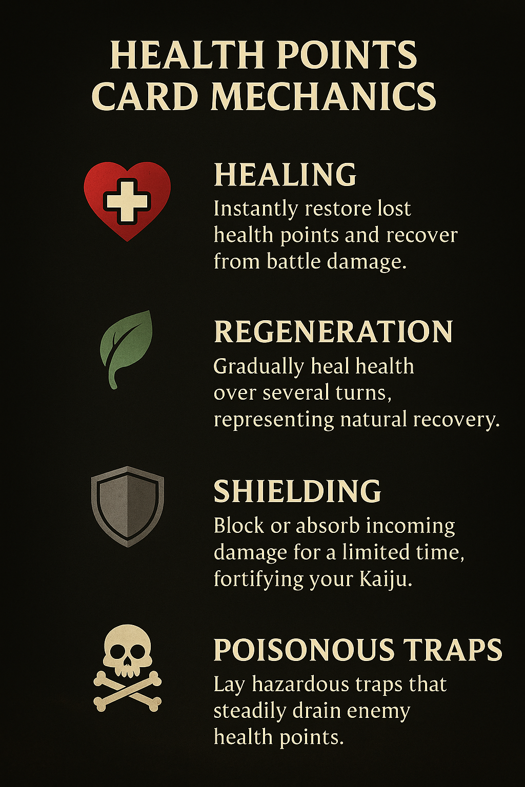 Health Points Card Mechanics infographic