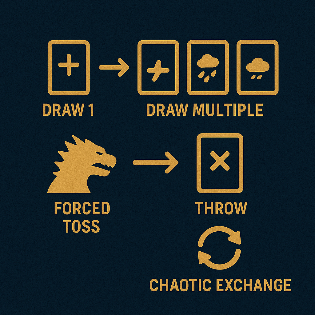 draw throw cards infographics