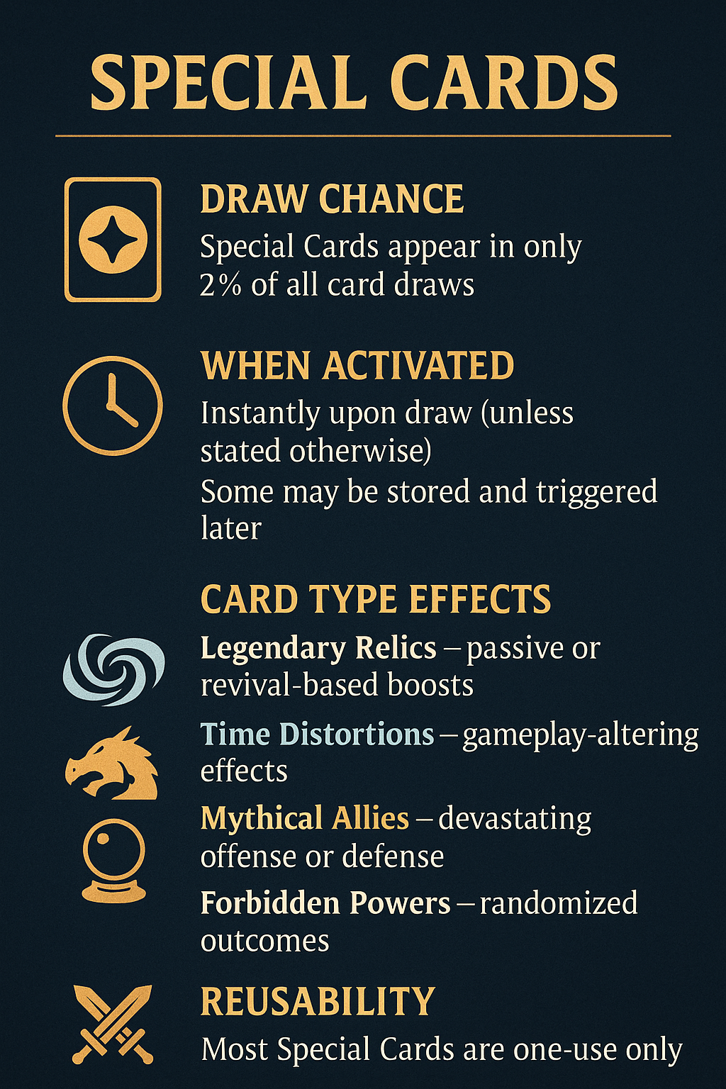 special cards mechanics infographics