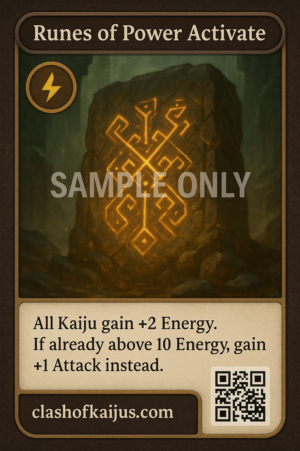 Runes of Power Activate sample card-myhtical titans