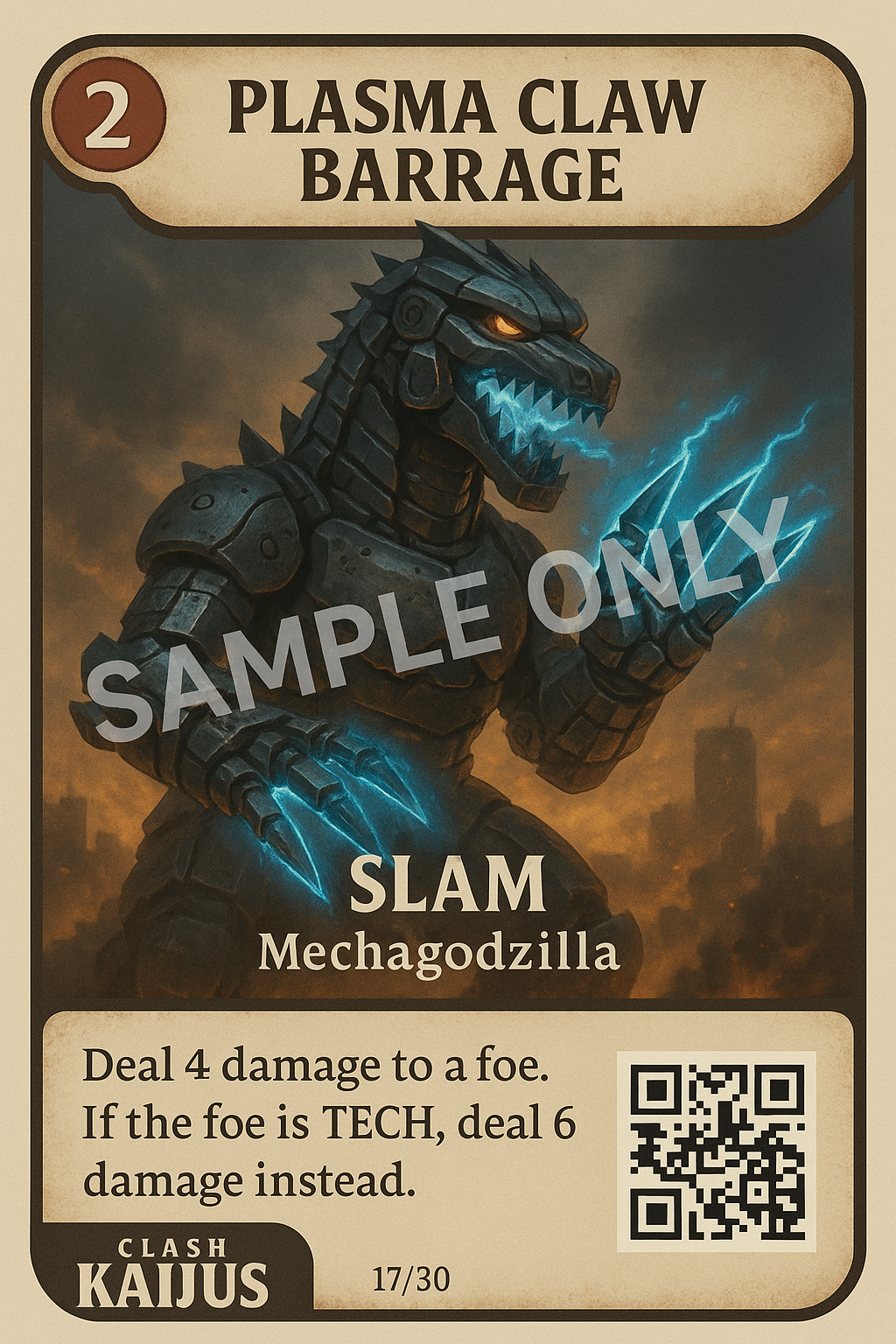 Slam Card Plasma Claw Barrage – Mechagodzilla sample card